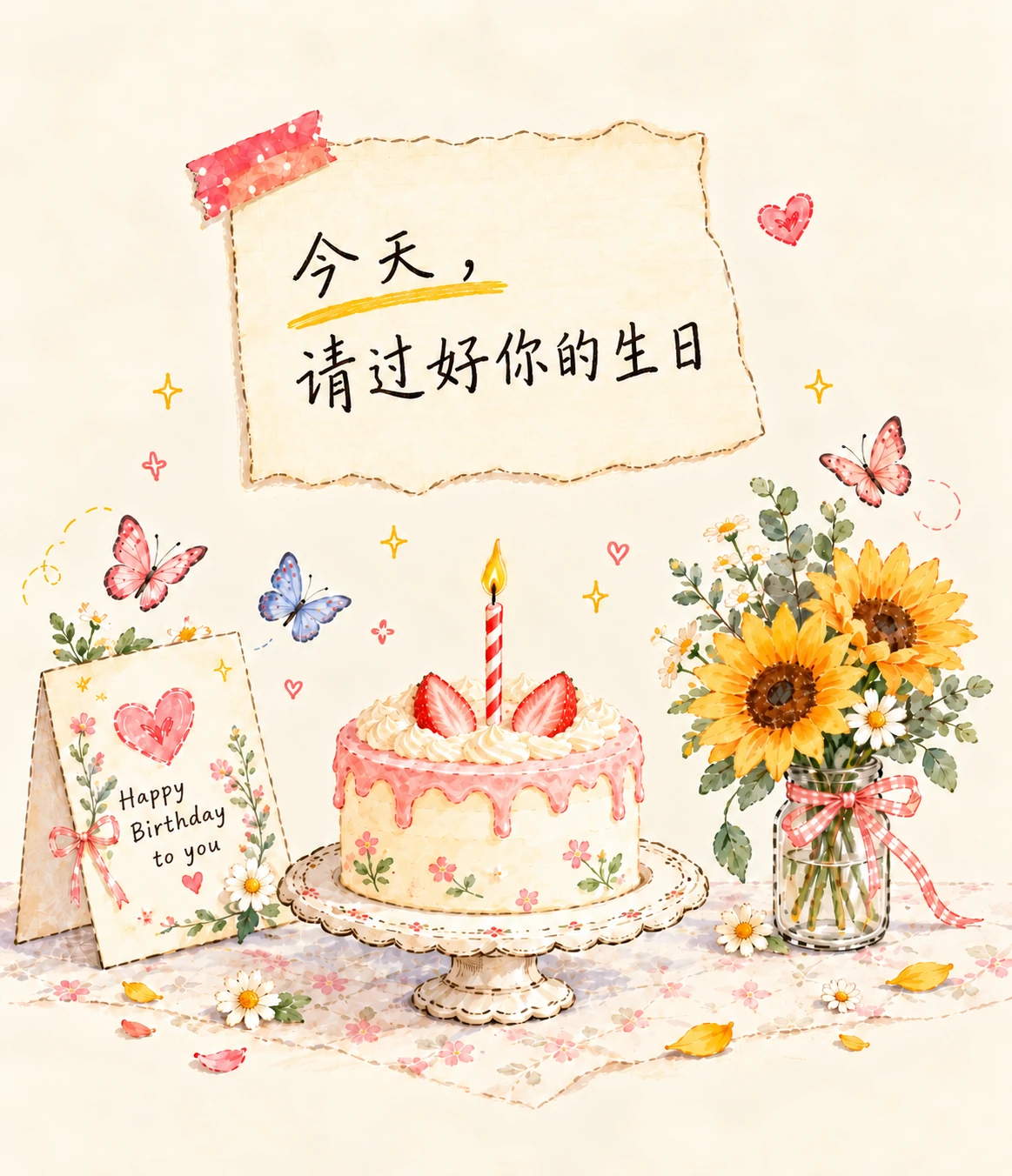 1. 今天，请过好你的生日